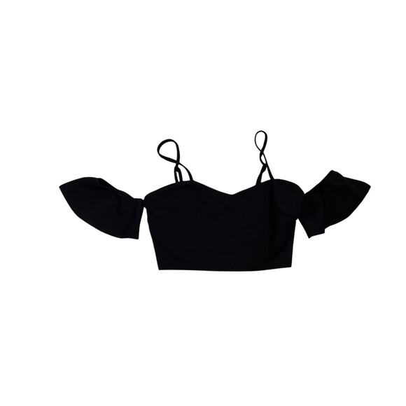 SHEIN Tops - SHEIN Basics Black Sweetheart Off the Shoulder Crop Top Size Women's Small